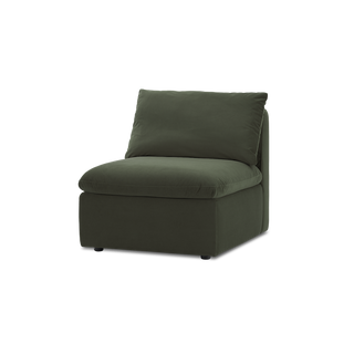 Macy Armless Storage Seat, Olive Green Velvet