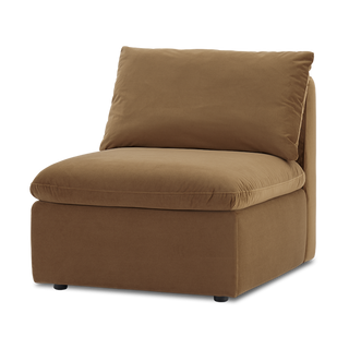 Macy Armless Storage Seat, Hazelnut Brown Velvet