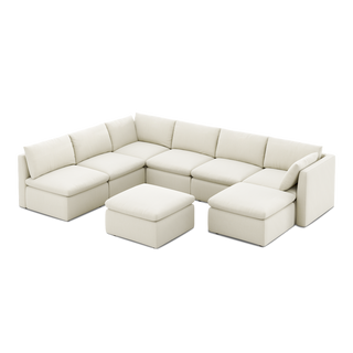 Macy 8 Seats Modular Sectional Sofa with Fully Removable Covers, Large Storage (Oat) [2nd gen]