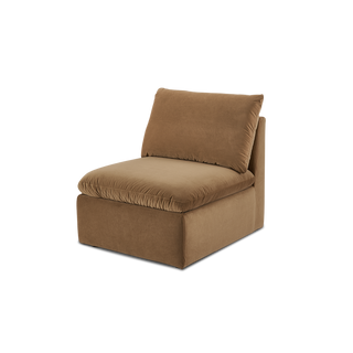 Macy Armchair with Fully Removable Covers, Large Storage (Hazelnut Brown Velvet) [2nd Gen]