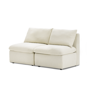 Macy Armless Sectional Sofa with Fully Removable Covers, Large Storage (Oat) [1st Gen]