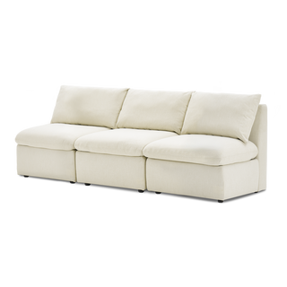 Macy Armless Sectional Sofa with Fully Removable Covers, Large Storage (Oat) [1st Gen]