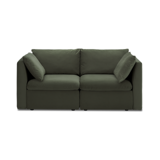 Macy Loveseat with Storage, Olive Green Velvet