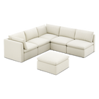 Macy 6 Seats Modular Sectional Sofa with Fully Removable Covers, Large Storage (Oat) [2nd gen]