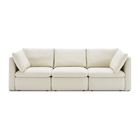 Macy 3 Seater Modular Sectional Sofa with Fully Removable Covers, Large Storage (Oat)
