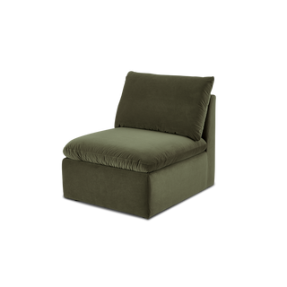 Macy Armless Storage Seat, Olive Green Velvet [2nd Gen]