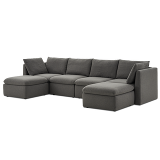 Macy 6 Seats Modular Sectional Sofa with Fully Removable Covers, Large Storage (Stone Gray) [2nd Gen]