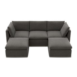 Macy 5 Seats Modular Sectional Sofa with Fully Removable Covers, Large Storage (Stone Gray) [2nd Gen]