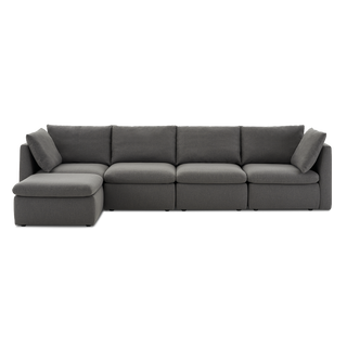 Macy 5 Seats Modular Sectional Sofa with Fully Removable Covers, Large Storage (Stone Gray) [2nd Gen]