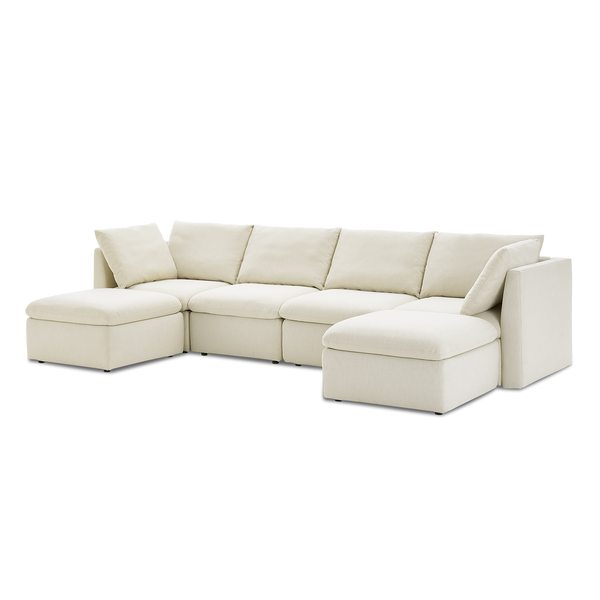 Macy 6 Seats Modular Sectional Sofa with Fully Removable Covers, Large Storage (Oat) [2nd Gen]