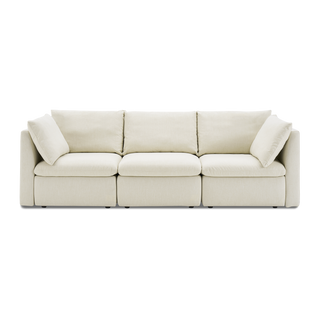 Macy 3 Seater Modular Sectional Sofa with Fully Removable Covers, Large Storage (Oat) [2nd gen]