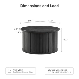 Quin Coffee Table & Side Table, Black Oak