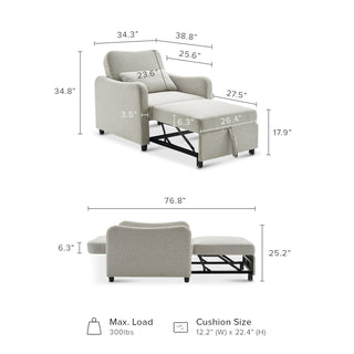 Sophie chair dimensions, Light Gray Fabric