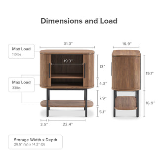 Quin Tambour Cabinet, Walnut