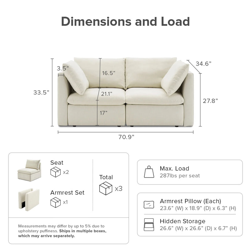 Macy 2-Seat Modular Loveseat
