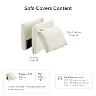 Macy Washable Slipcover for Armrest Set, Oat
