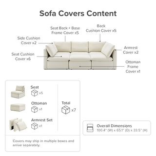 Macy Washable Slipcover Only (Pit-sectional), Oat