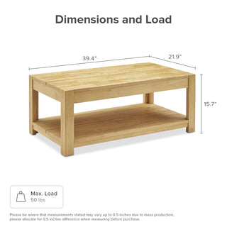 Logan Solid Wood Rectangle Coffee Table