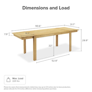 Logan Solid Wood Extendable Dining Table