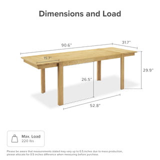 Logan Solid Wood Extendable Dining Table
