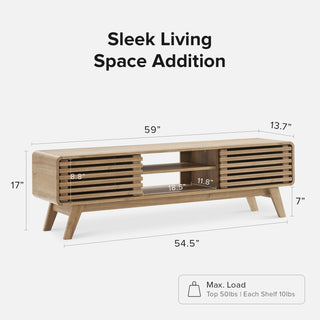 Ensley 59" TV Stand + Coffee Table, Oak