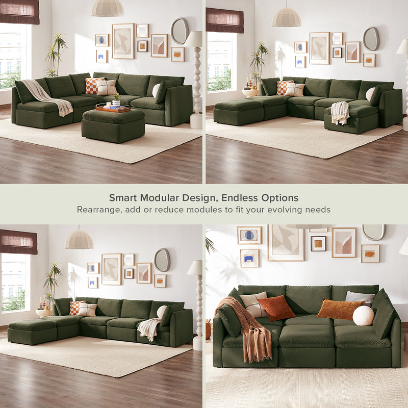 Macy 6-Seat L-Shaped Modular Sofa
