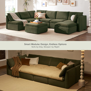 Macy Pit-sectional Sofa, Olive Green Velvet [2nd gen]