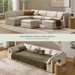 Macy Pit-Sectional Sofa with Storage, Oat