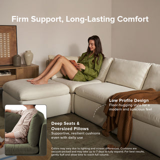 Macy 7 Seats Modular Sectional Sofa with Fully Removable Covers, Large Storage (Olive Green Velvet) [2nd gen]