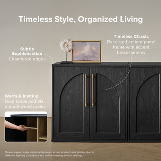 Blake Modular Storage Cabinet Arched, Black Oak