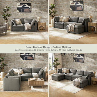 Macy Loveseat with Storage, Stone Gray