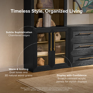 Blake Modular Storage Cabinet Acrylic, Black Oak