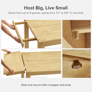 Logan Solid Wood Extendable Dining Table