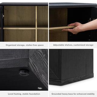 Blake Modular Storage Cabinet Acrylic, Black Oak