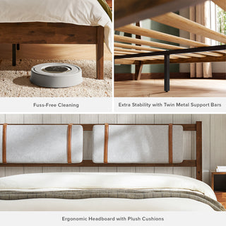 Ted Bed Frame (King) with Removable Upholstered Headboard