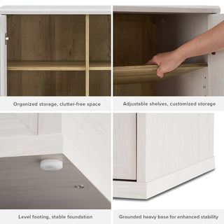 Blake Modular Storage Cabinet with Hutch Acrylic, White Oak