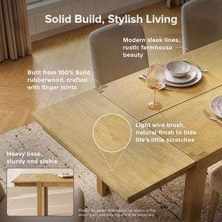Logan Solid Wood 8-Seater Dining Set