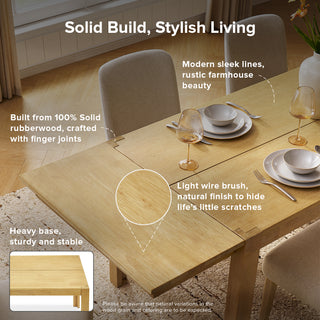Logan Solid Wood Extendable Dining Table
