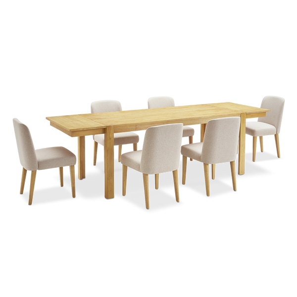Logan Solid Wood 6-Seater Dining Set