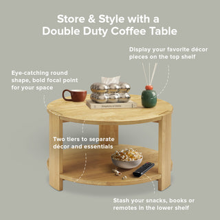 Logan Solid Wood Round Coffee Table