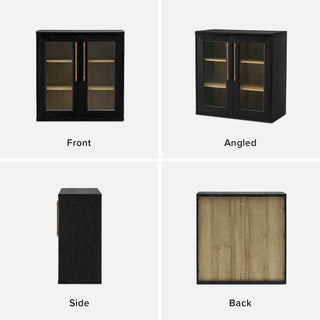 Blake Modular Storage Cabinet Acrylic, Black Oak