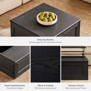 Blake 59" Electric Fireplace Mantel TV Stand + Coffee Table, Black Oak