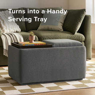 Levi Storage Tray Bench, Dark Gray
