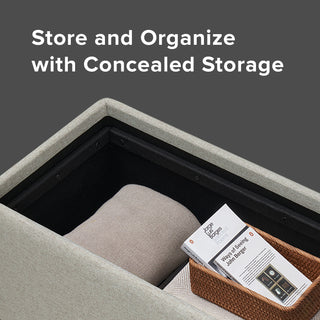 [Pre-order] Levi Storage Tray Bench, Light Gray