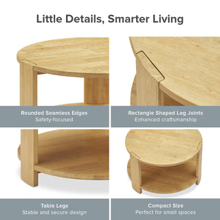 Logan Solid Wood Round Coffee Table