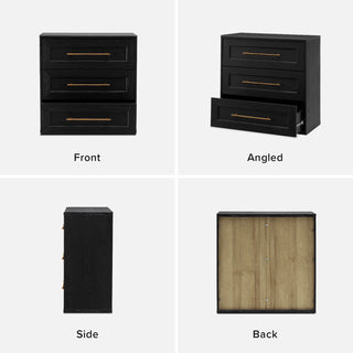 [Pre-order] Blake 3 Drawer Dresser, Black Oak