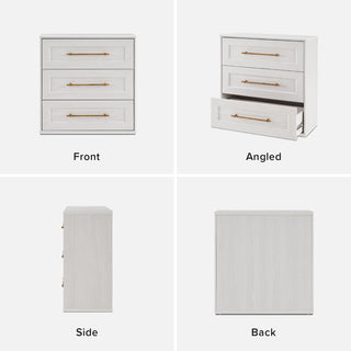 Blake 3 Drawer Dresser, White Oak