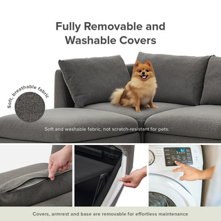 Macy Ottoman with Storage, Stone Gray [2nd Gen]