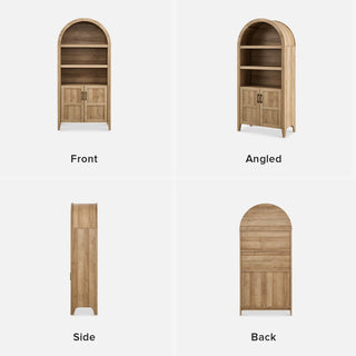 Lauren Arched 65.4" Short Cabinet, Light Oak