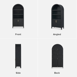 Lauren Arched 65.4" Short Cabinet, Black Oak
